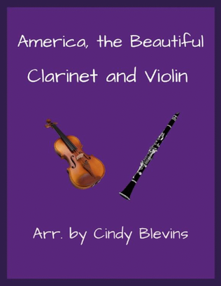Book cover for America, the Beautiful, Clarinet and Violin