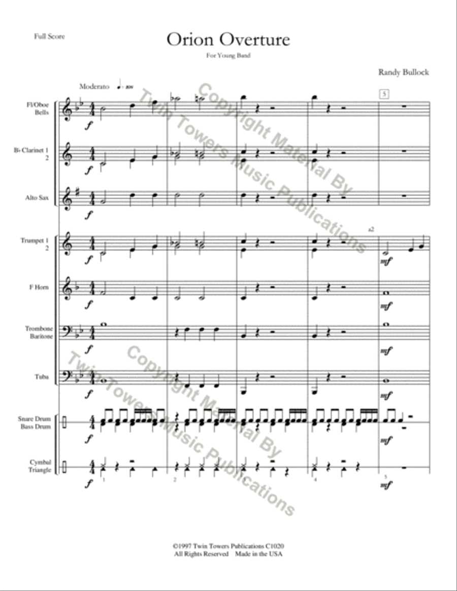 Orion Overture Orion Overture Concert Band scores gallery preview page 4