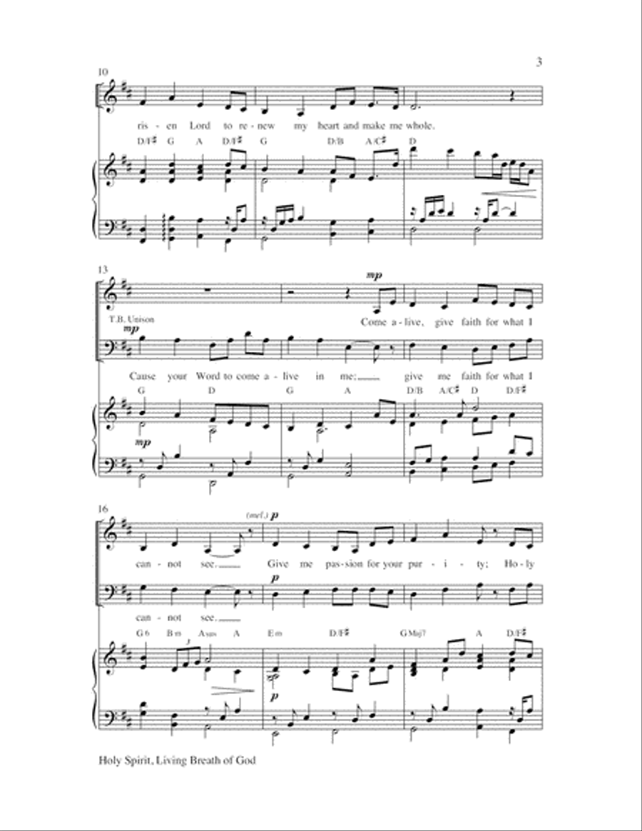 Holy Spirit, Living Breath of God 4-Part scores gallery preview page 3