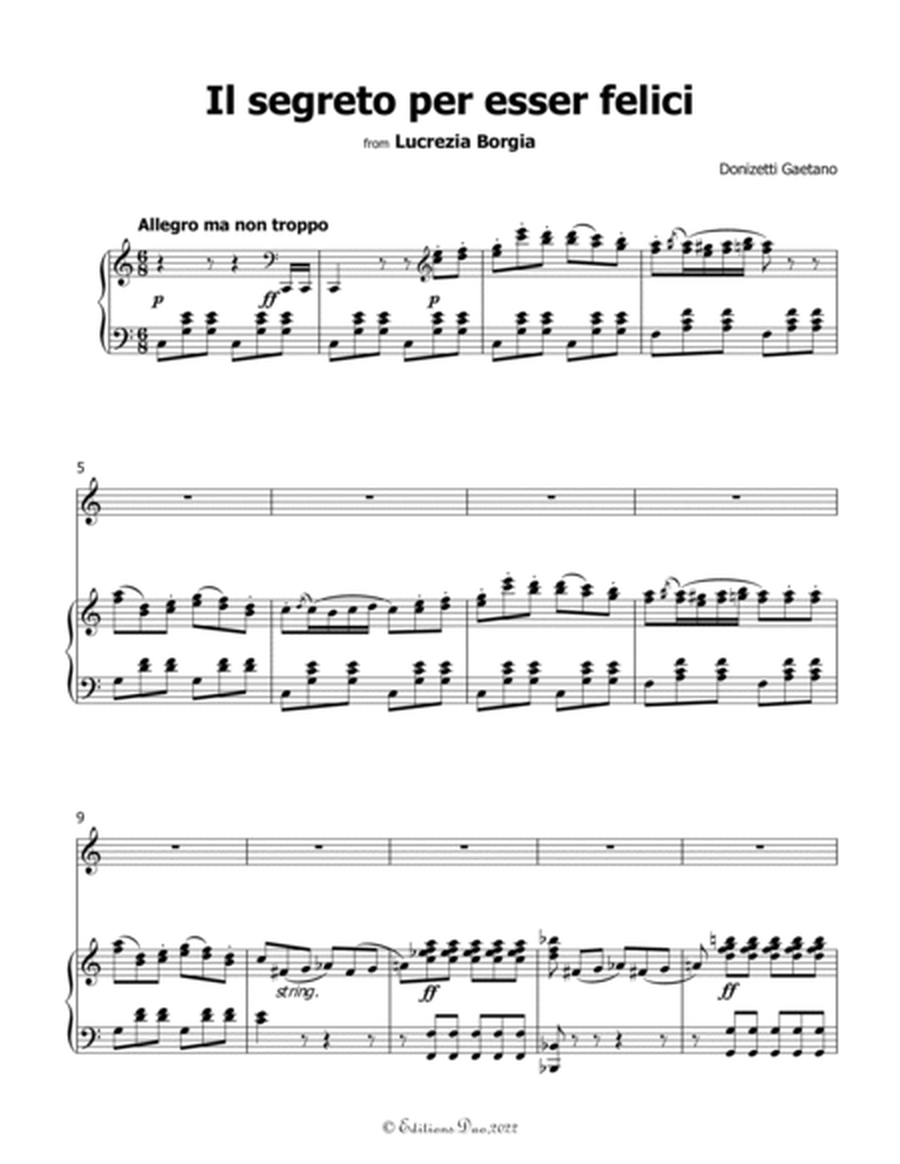 Il segreto per esser felici, by Donizetti, in C Major