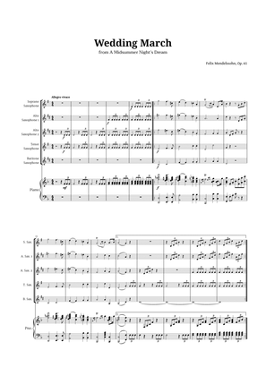 Wedding March by Mendelssohn for Sax Quintet and Piano