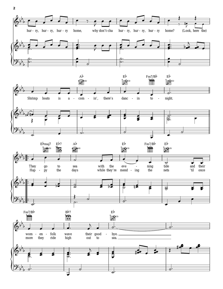 Shrimp Boats Shrimp Boats Piano, Vocal, Guitar scores gallery preview page 2