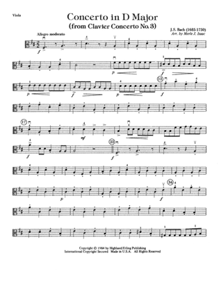 Concerto in D Major (from Clavier Concerto No. 3): Viola