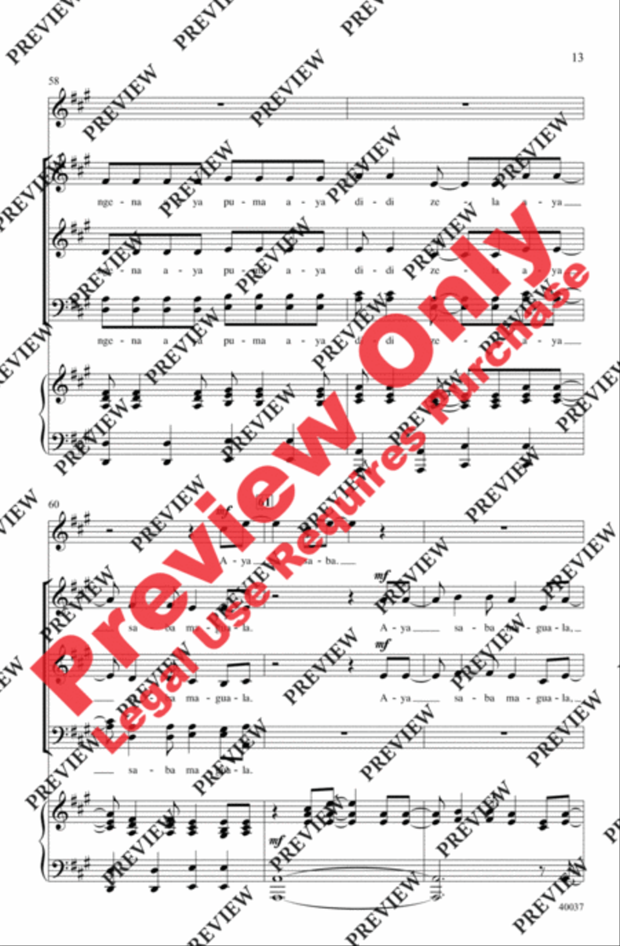 Aya Ngena 4-Part scores gallery preview page 13