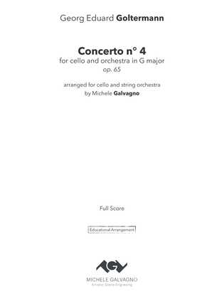 Cello Concerto n° 4, op. 65 in G major - arr. for cello & string orchestra (score) - Score Only