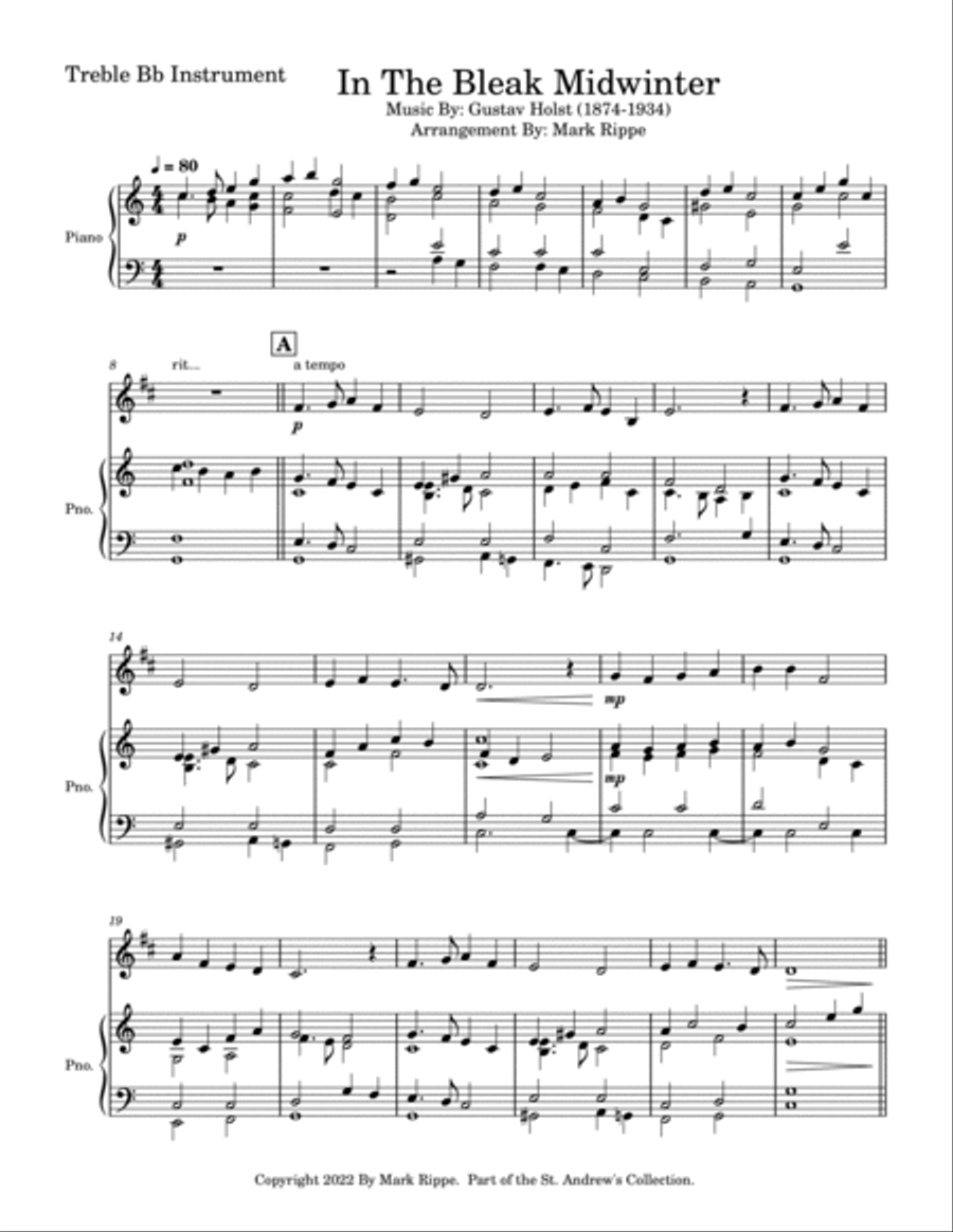 In The Bleak Midwinter (StA S00103) Piano scores gallery preview page 2