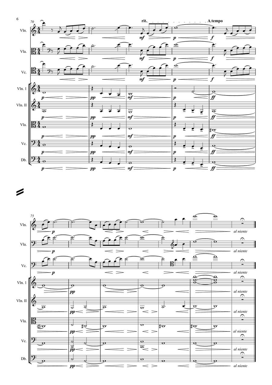 Koral & Vocalise for solo string instrument + string orchestra String Orchestra scores gallery preview page 6