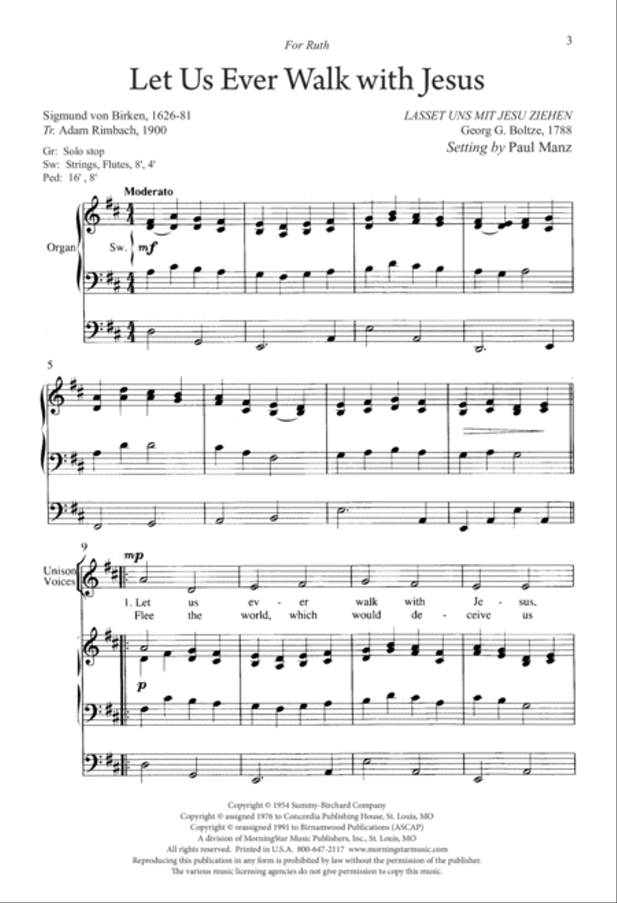 Let Us Ever Walk with Jesus Unison Choir scores gallery preview page 2