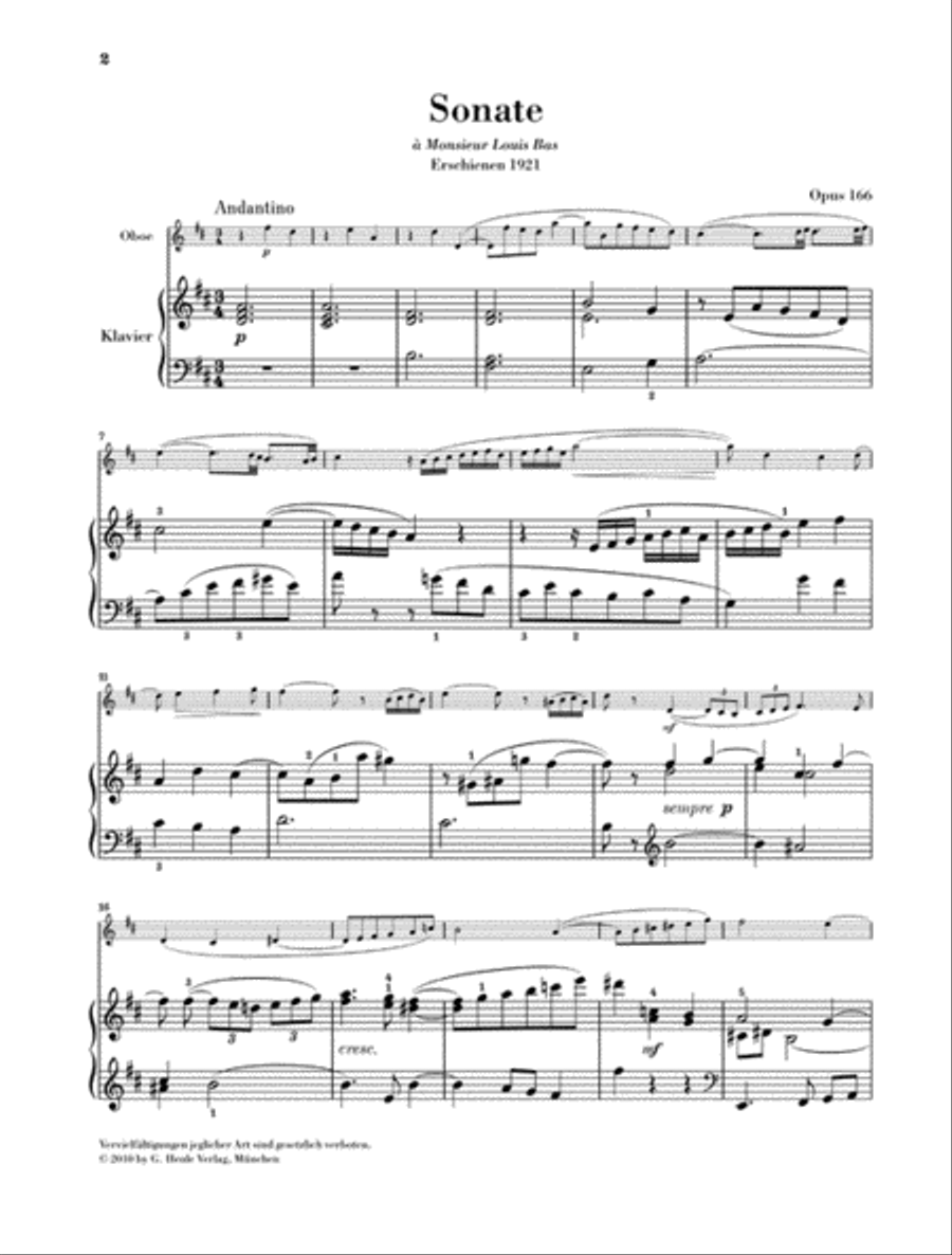 Oboe Sonata, Op. 166 Oboe Sonata, Op. 166 Piano Accompaniment scores gallery preview page 3