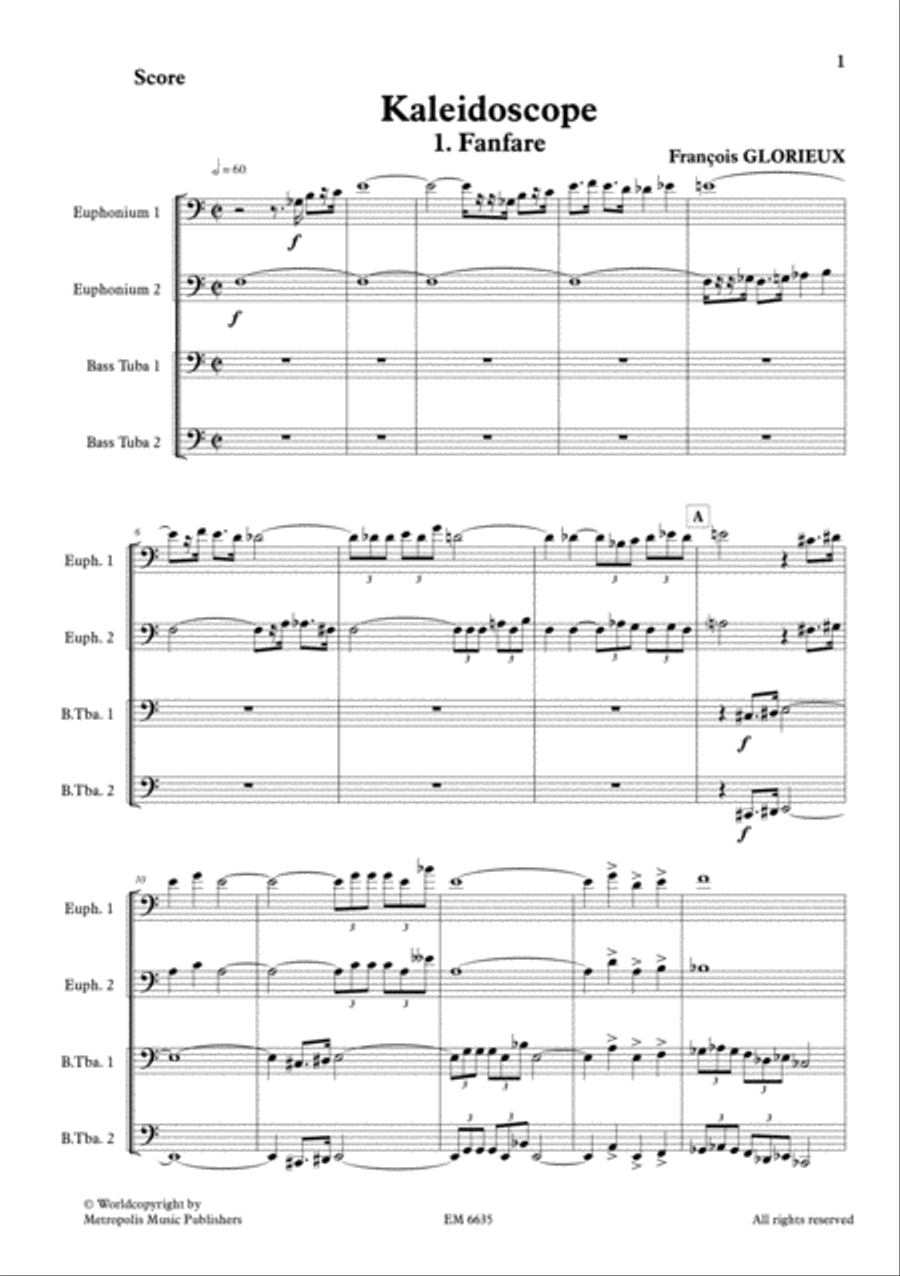 Kaleidoscope for Tuba Quartet Tuba Quartet scores gallery preview page 2