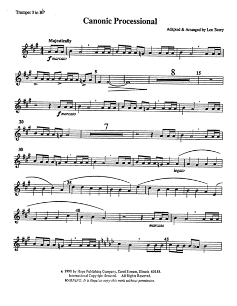 Canonic Processional Piano Accompaniment scores gallery preview page 4
