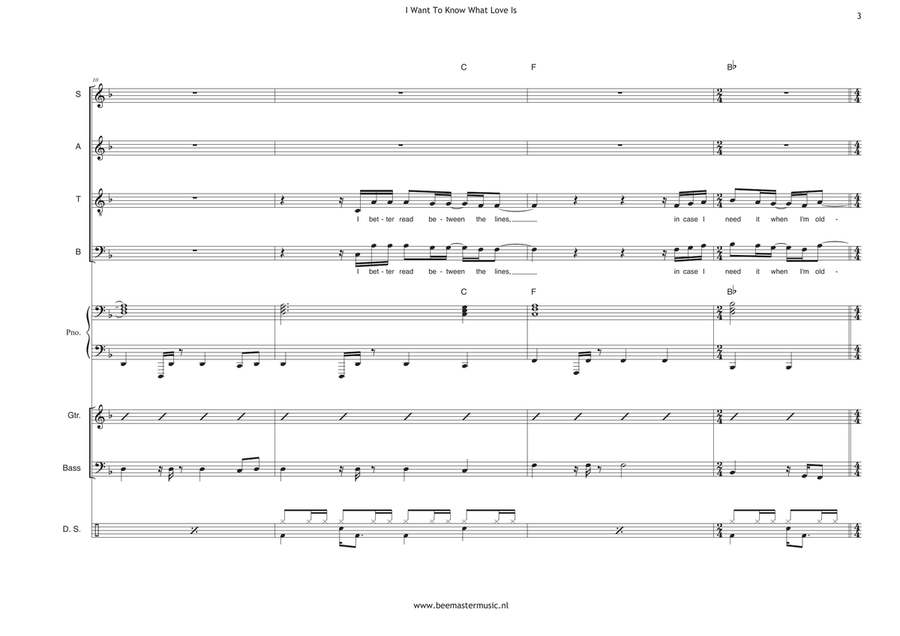 I Want To Know What Love Is 4-Part scores gallery preview page 3