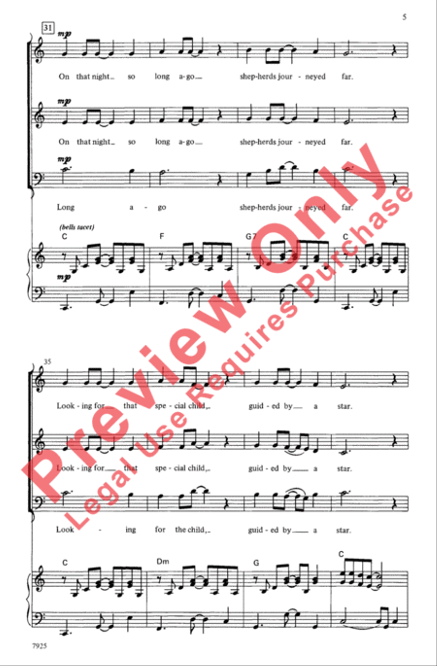 Baby's Born in Bethlehem 3-Part scores gallery preview page 5