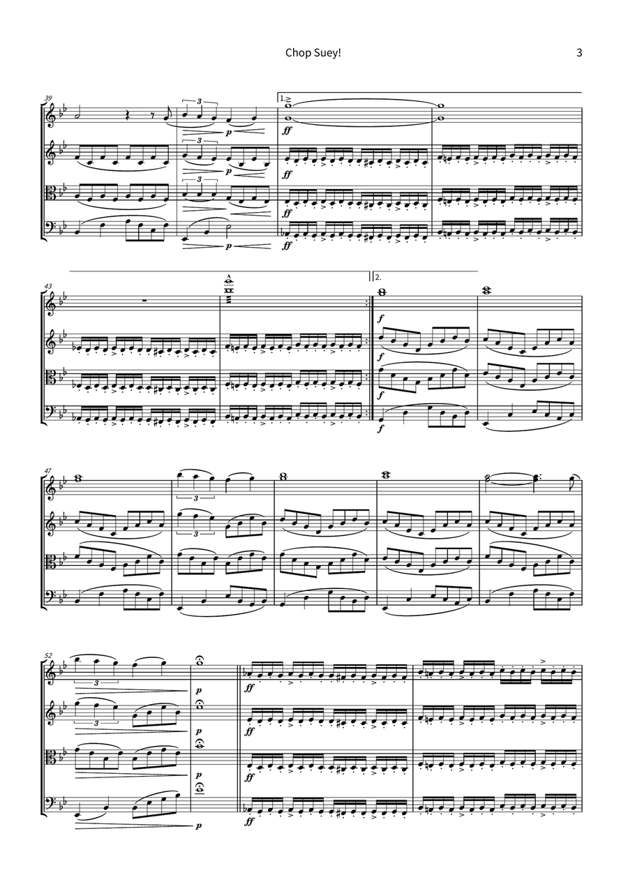 Chop Suey! String Quartet scores gallery preview page 3