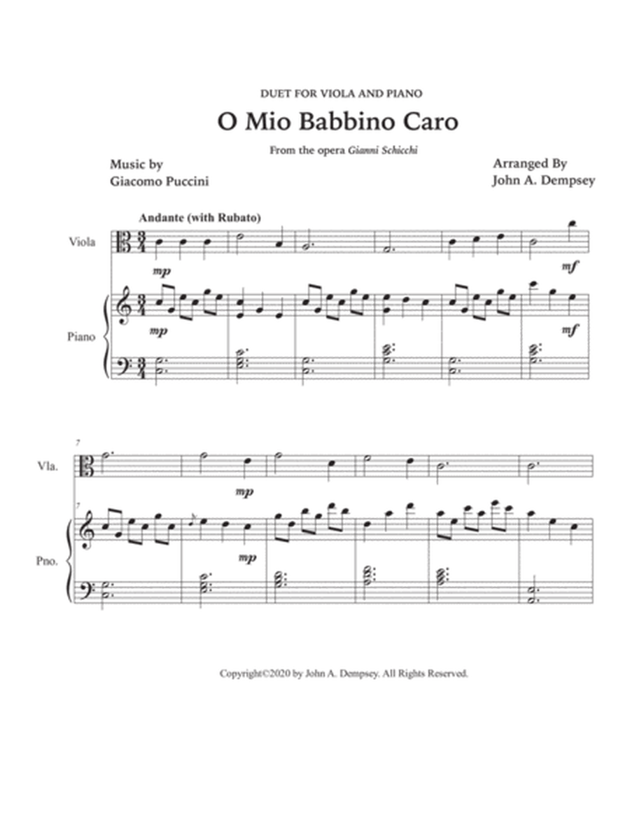 O Mio Babbino Caro (Viola and Piano) image number null