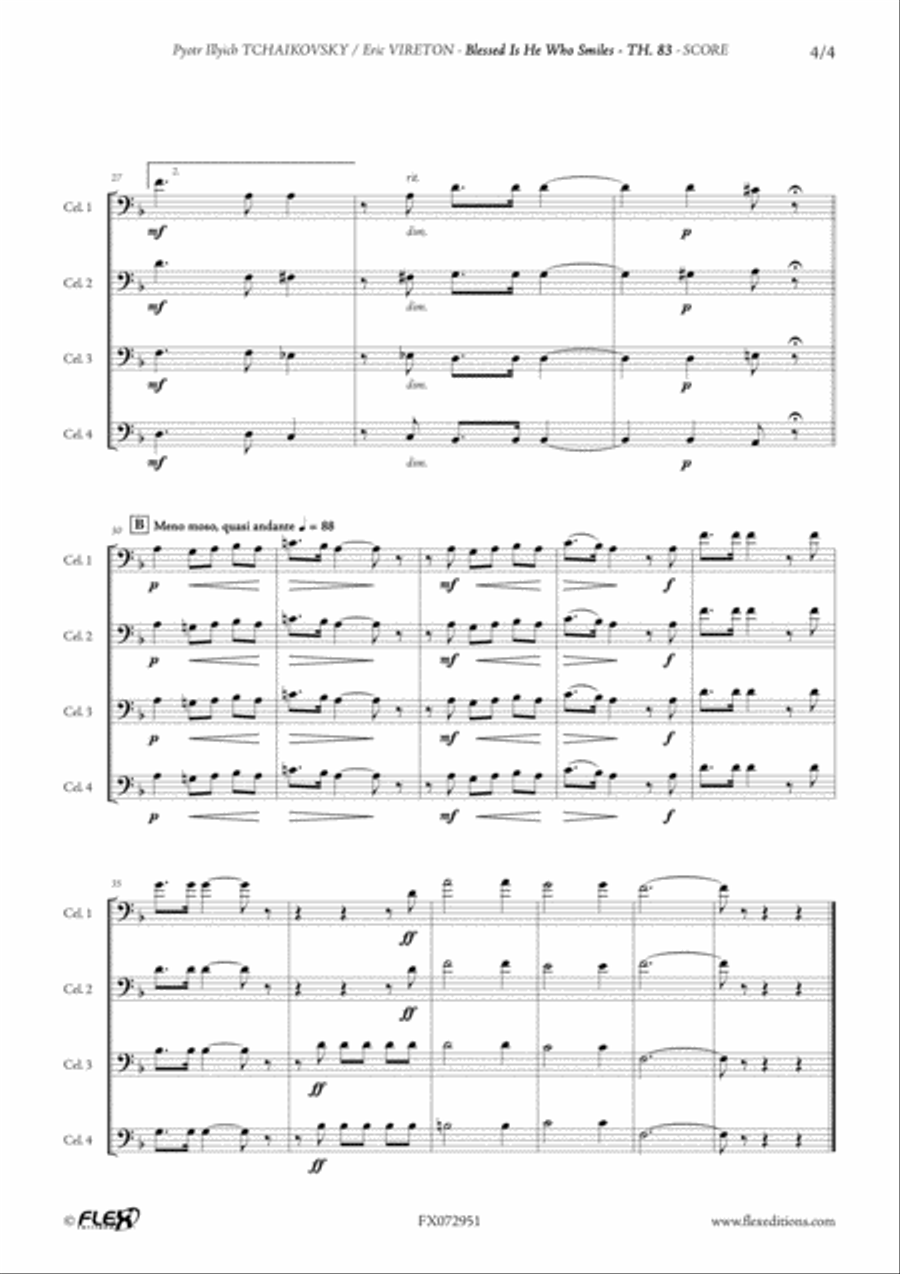 Blessed Is He Who Smiles - TH. 83 Cello scores gallery preview page 4