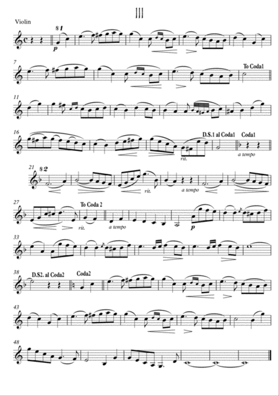 Violin Guitar duet III by Bergmiller String Duet scores gallery preview page 4