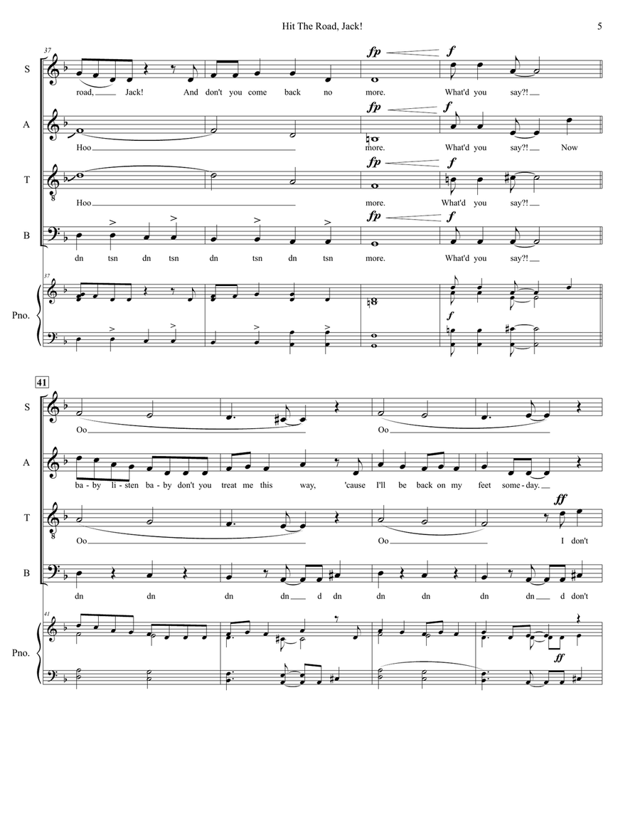Hit The Road Jack 4-Part scores gallery preview page 5