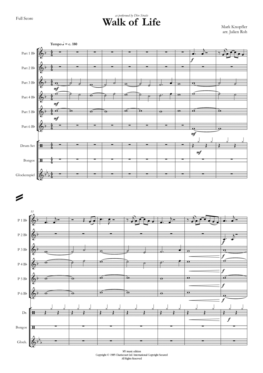 Walk Of Life Walk Of Life Concert Band scores gallery preview page 1