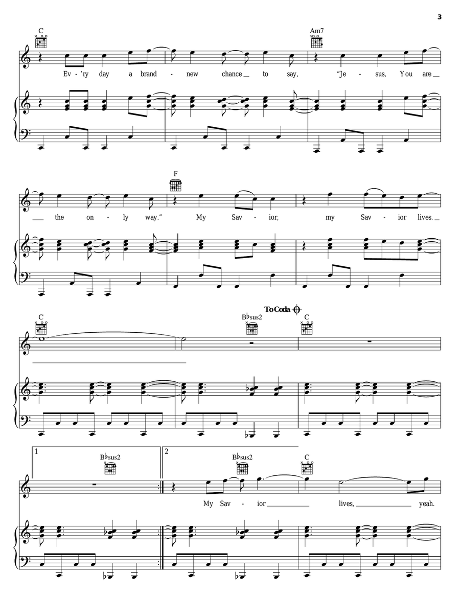 My Savior Lives My Savior Lives Acoustic Guitar scores gallery preview page 3