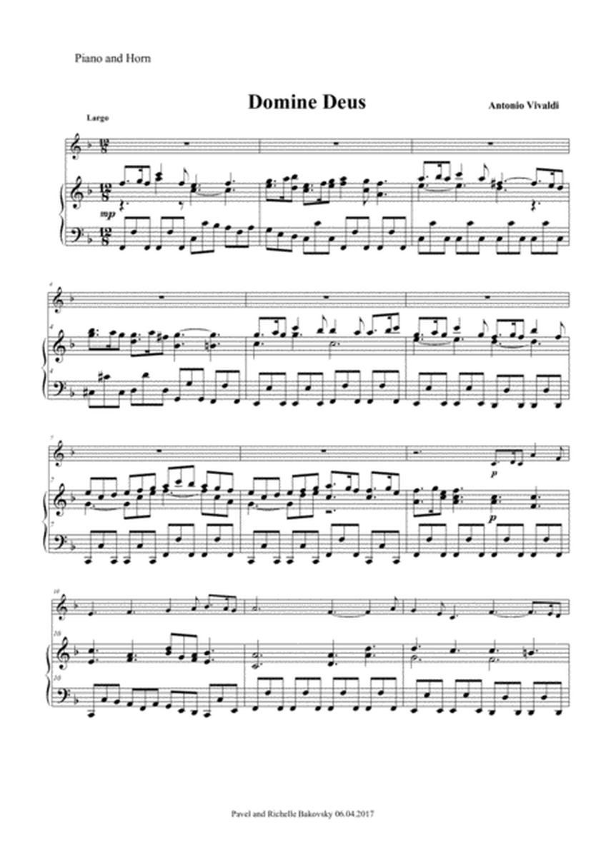 A. Vivaldi: Gloria RV 589: Domine Deus and Laudamus Te for Horn and Piano/Organ image number null