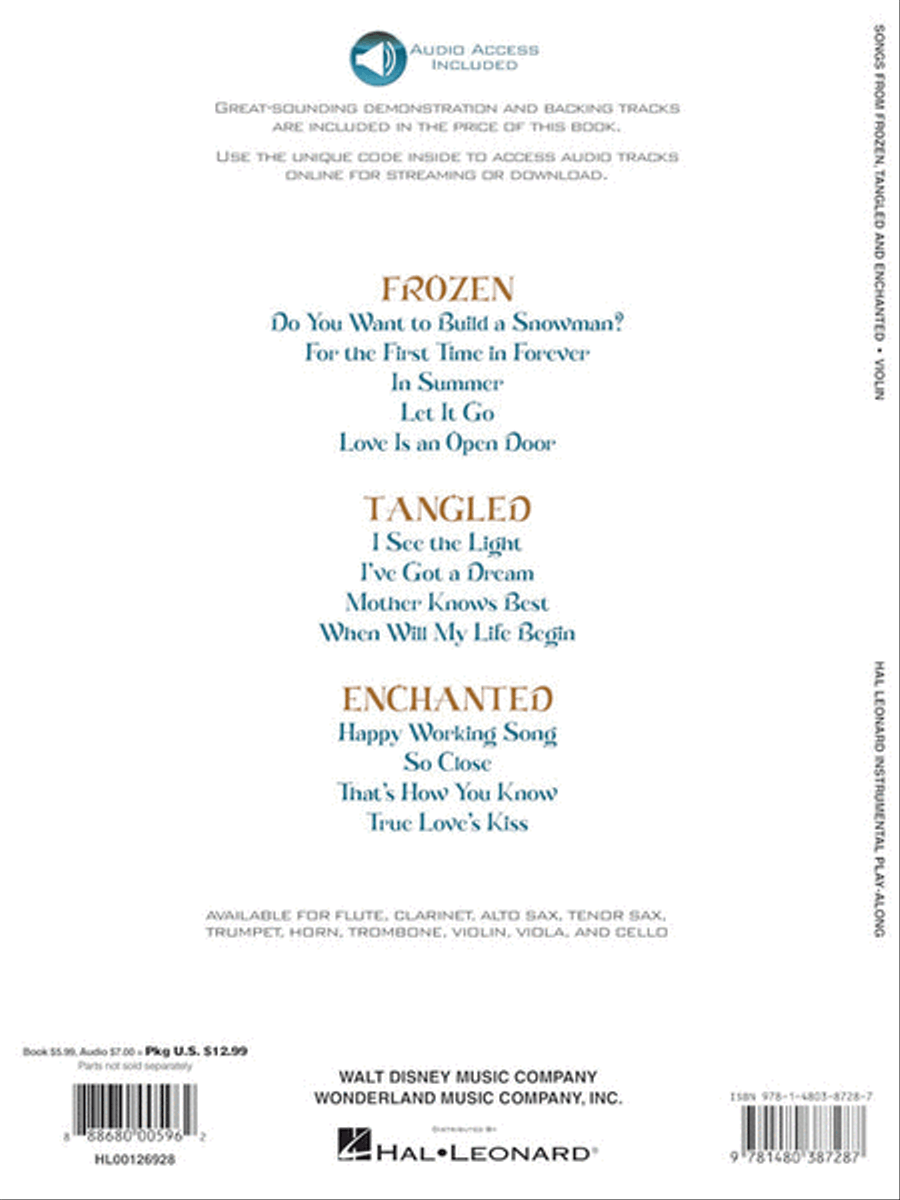 Songs from Frozen, Tangled and Enchanted Violin Solo scores gallery preview page 7