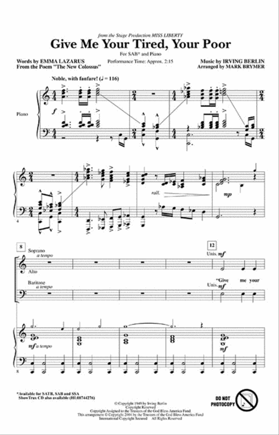 Give Me Your Tired, Your Poor 3-Part scores gallery preview page 2