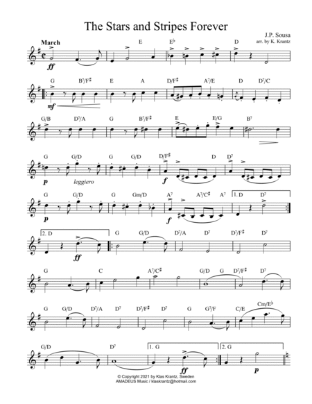 Stars and Stripes Forever, Lead Sheet image number null