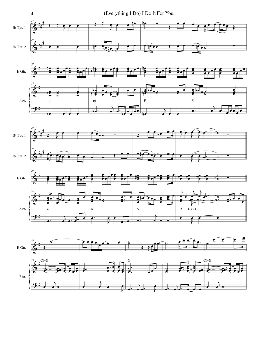 (Everything I Do) I Do It For You Trumpet Duet scores gallery preview page 4