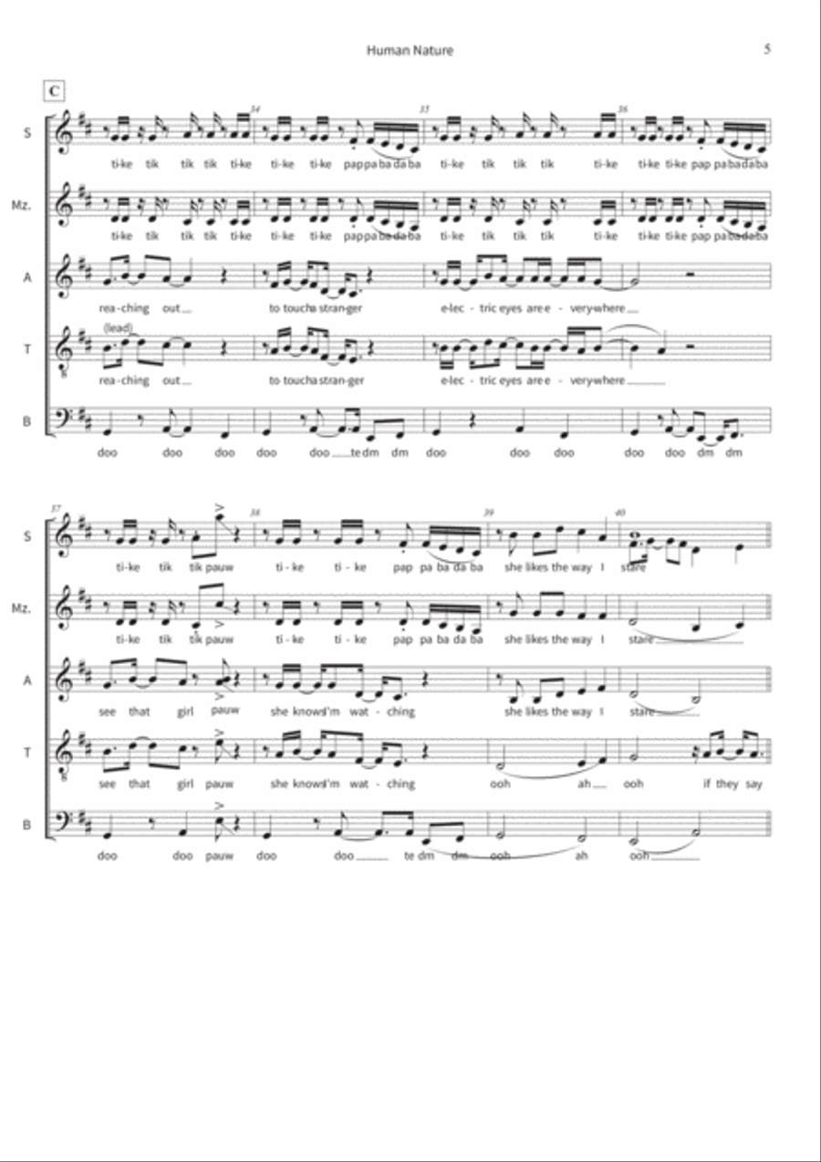 Human Nature A Cappella scores gallery preview page 5