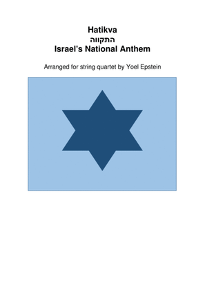 Book cover for Hatikva - Israel's national anthem arranged for string quartet