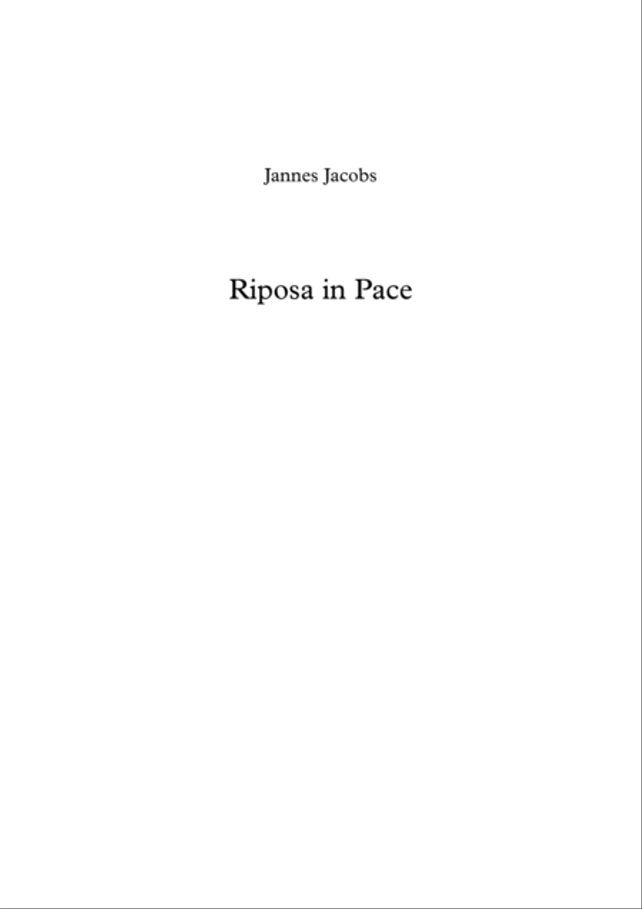 Riposa in pace for fanfare by Jannes Jacobs Marching Band scores gallery preview page 1