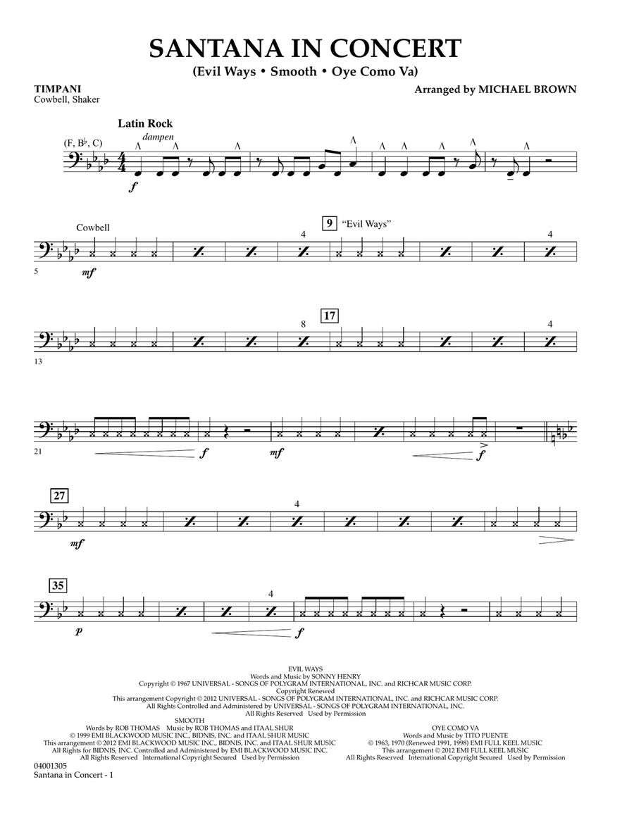Santana In Concert - Timpani
