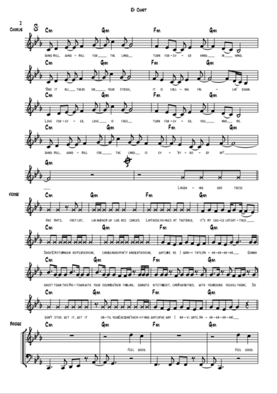 Feel Good Inc Piano scores gallery preview page 5