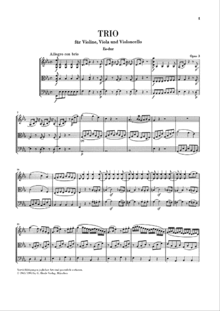 String Trios Op. 3, 8, and 9 and String Duo WoO 32 String Trio scores gallery preview page 3