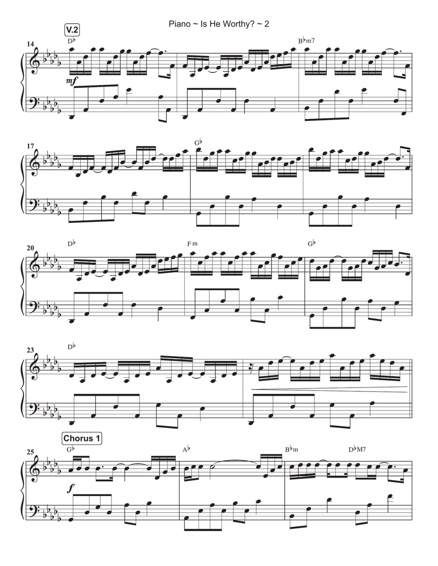 Is He Worthy? Piano Solo scores gallery preview page 3