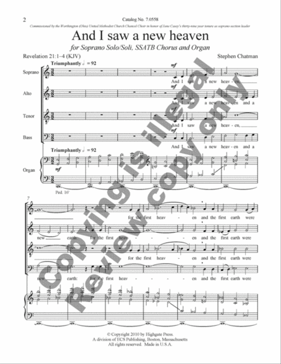 And I saw a new heaven SSATB scores gallery preview page 2