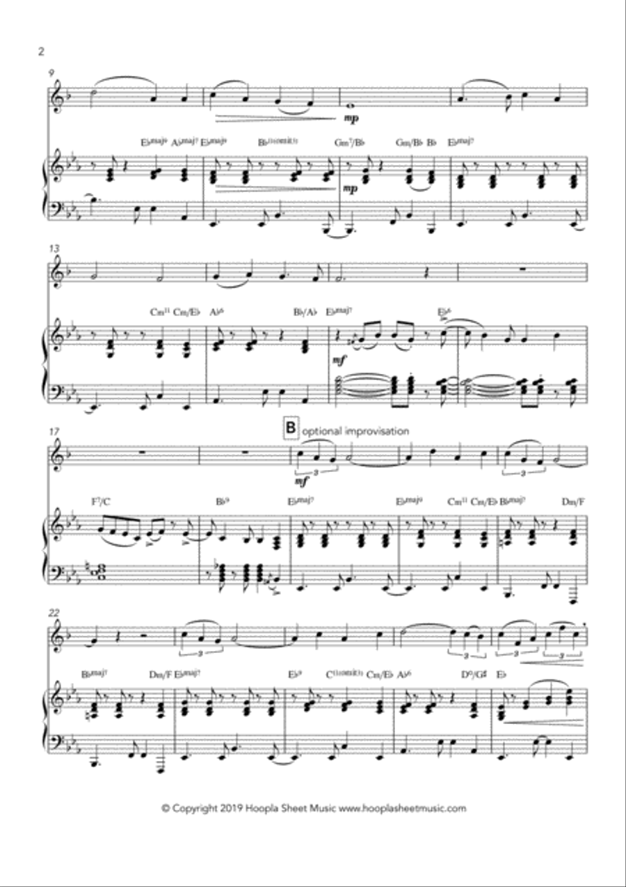 Bossa Nova Bleak Midwinter Trumpet Solo scores gallery preview page 2