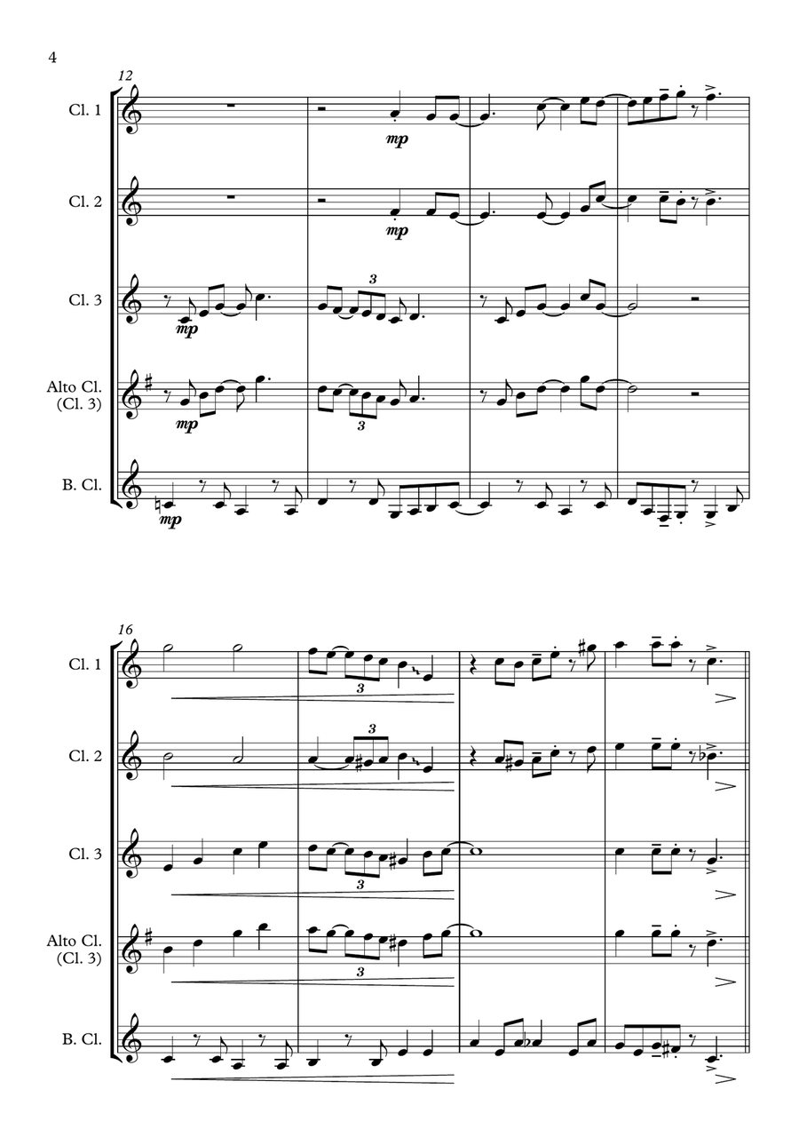 Have Yourself A Merry Little Christmas from MEET ME IN ST. LOUIS Clarinet Quartet scores gallery preview page 4