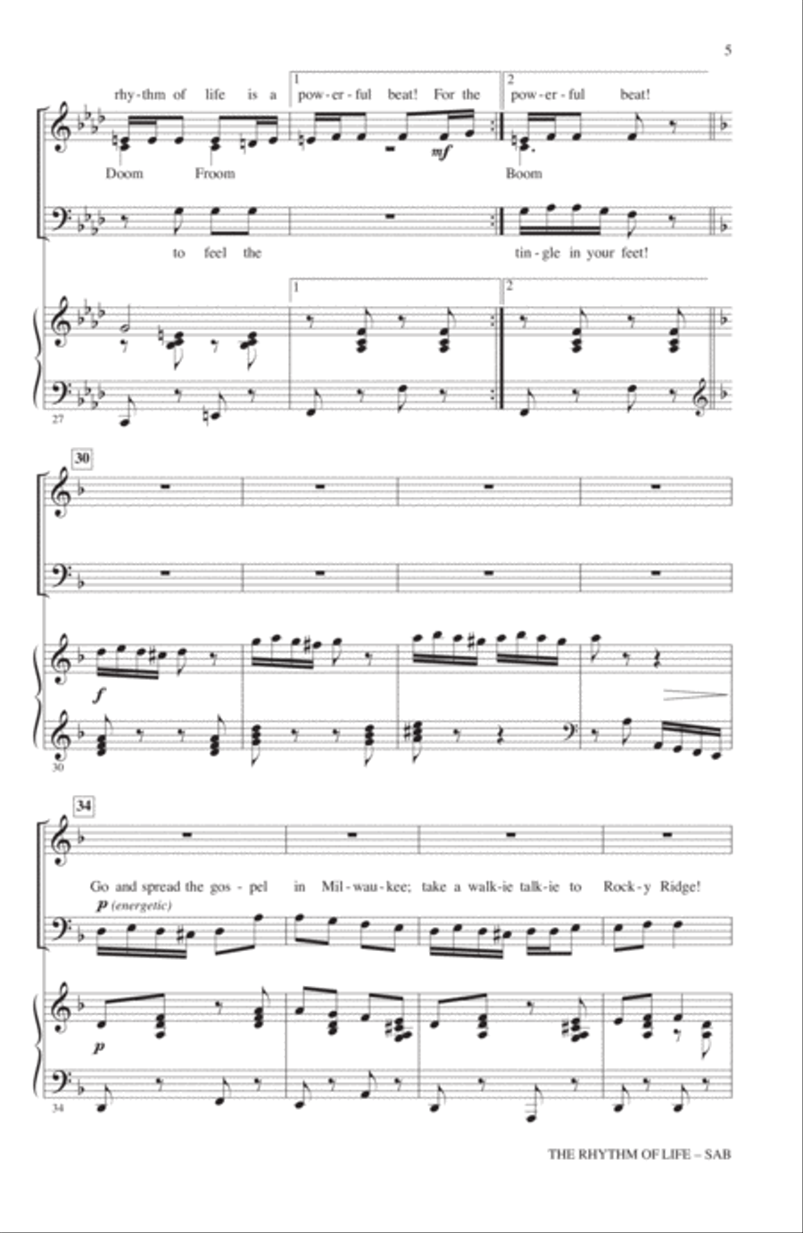 The Rhythm Of Life (from Sweet Charity) (arr. John Leavitt) 3-Part scores gallery preview page 4