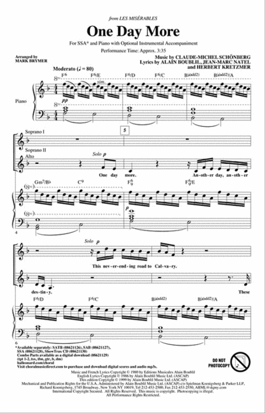 One Day More SSA scores gallery preview page 2