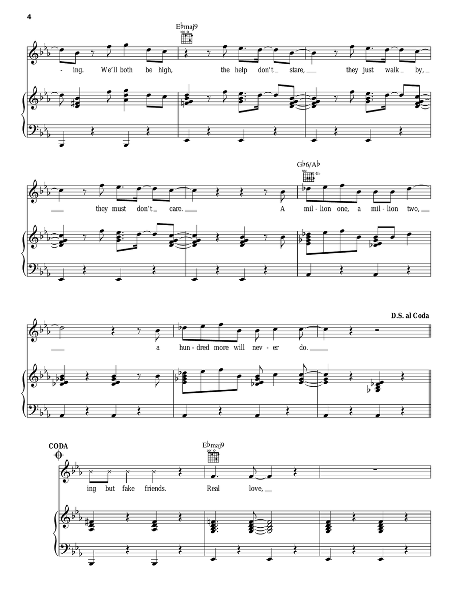 Super Rich Kids Piano, Vocal, Guitar scores gallery preview page 4