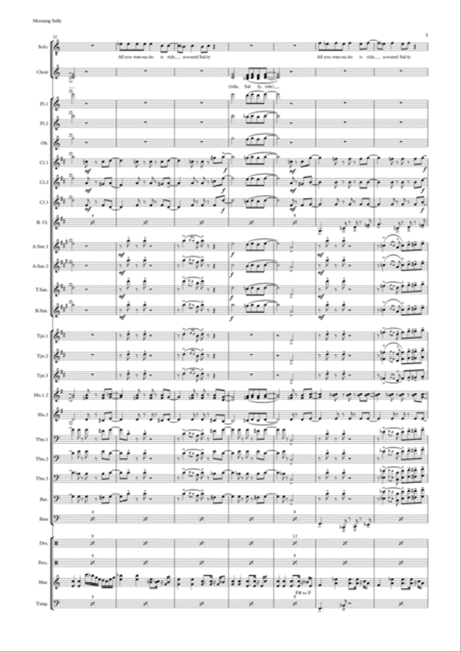 Mustang Sally Mustang Sally Concert Band scores gallery preview page 5