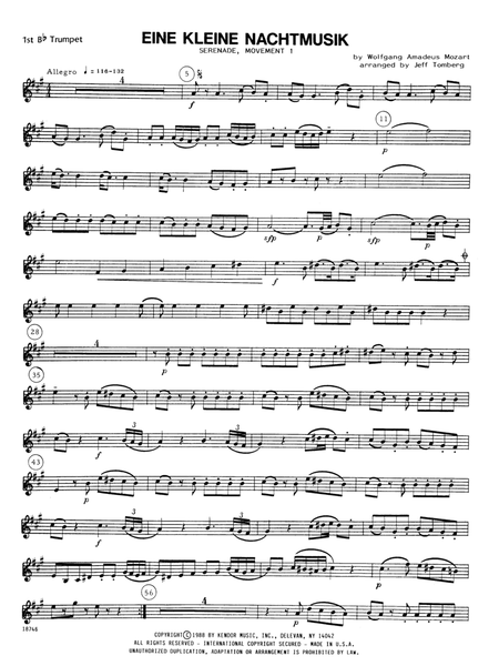Eine Kleine Nachtmusik/Serenade (Mvt. 1) - 1st Bb Trumpet