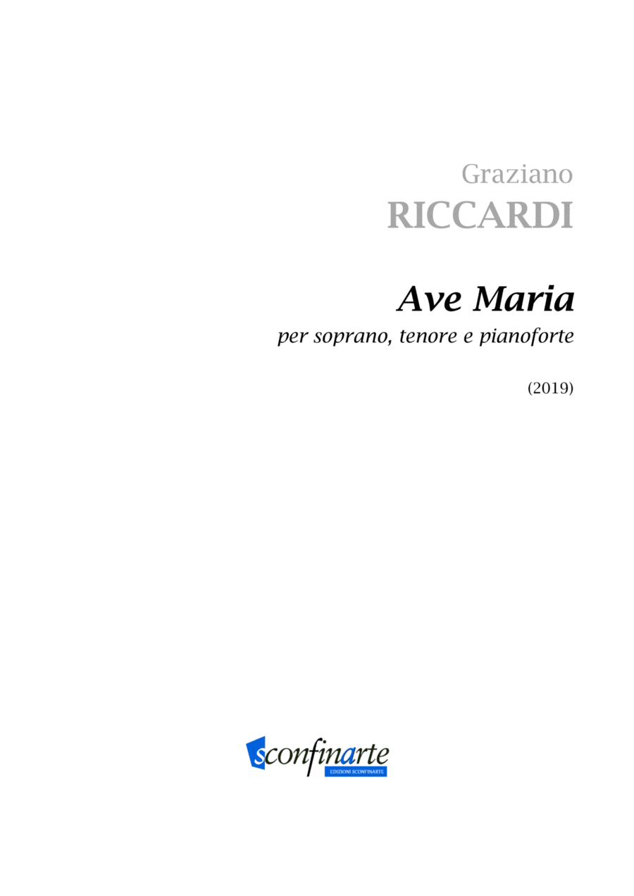 Graziano Riccardi: Ave Maria (ES-23-009) - Score Only Score scores gallery preview page 1