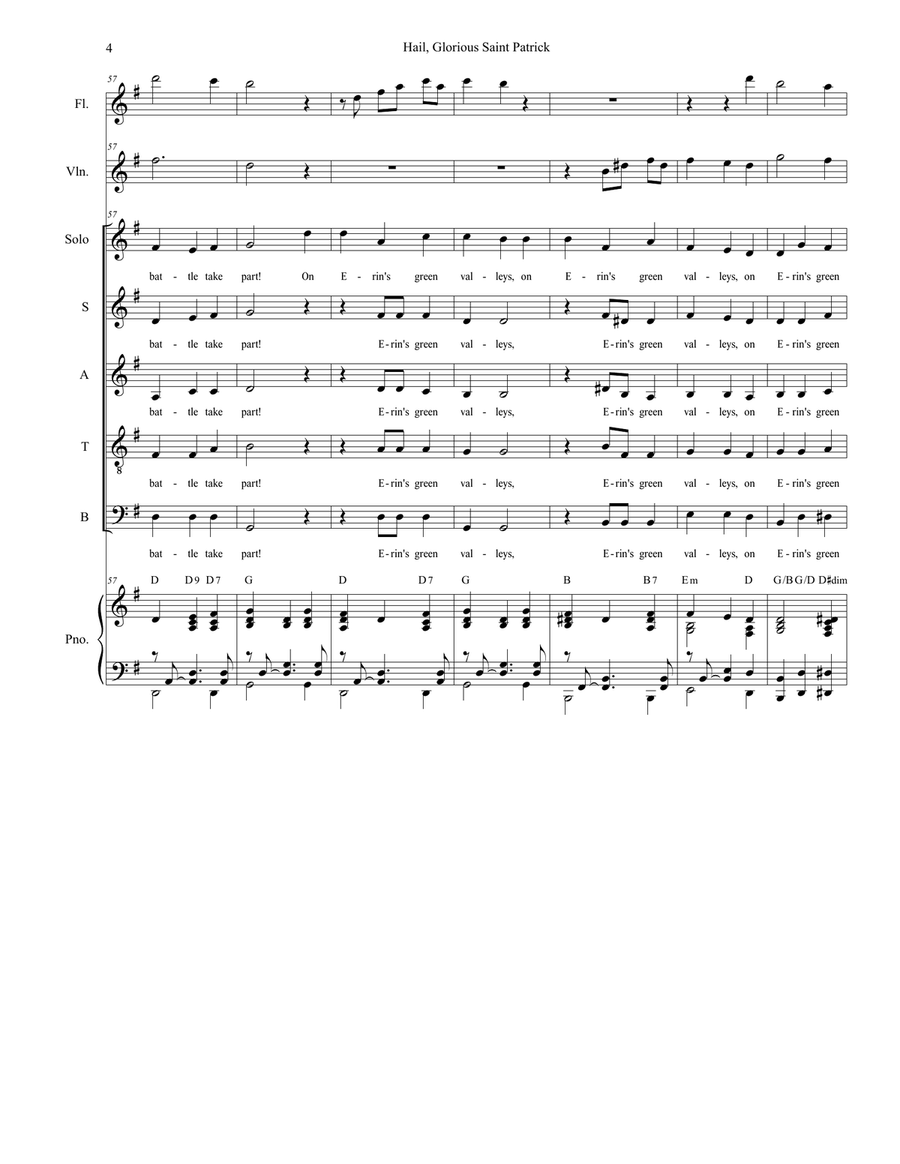 Hail, Glorious Saint Patrick (for Solo and SATB) image number null