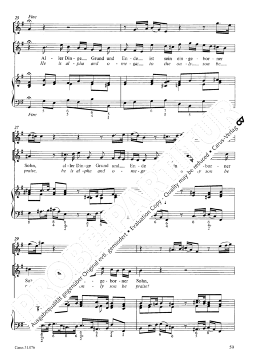 The heavens are telling the Father's glory (Die Himmel erzahlen die Ehre Gottes) 4-Part scores gallery preview page 60