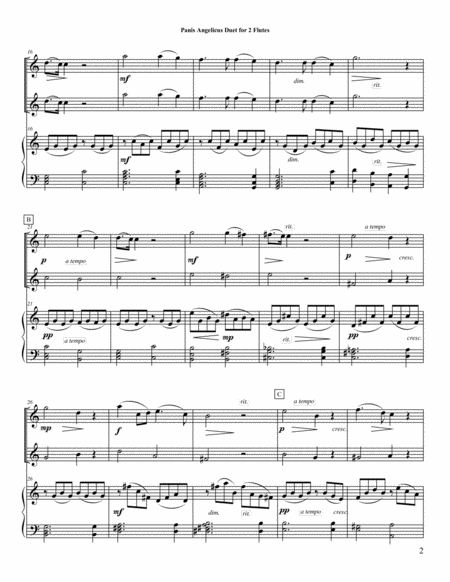 Panis Angelicus Duet for 2 Flutes - piano score image number null