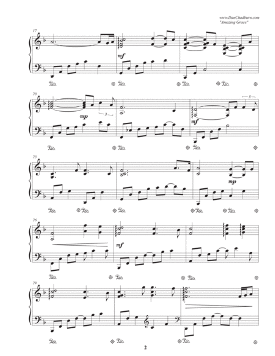 Amazing Grace Piano Solo scores gallery preview page 2