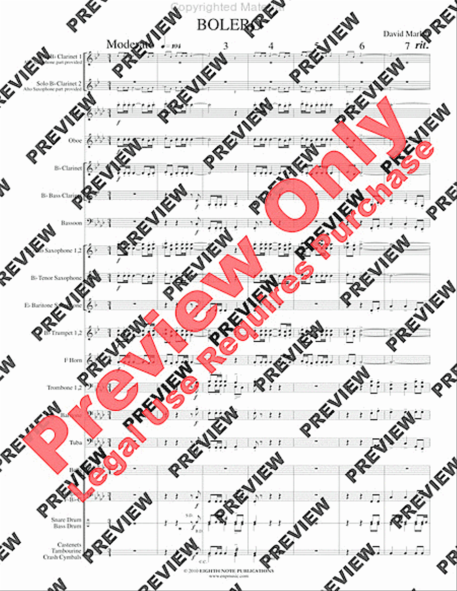 Bolero Concert Band scores gallery preview page 4